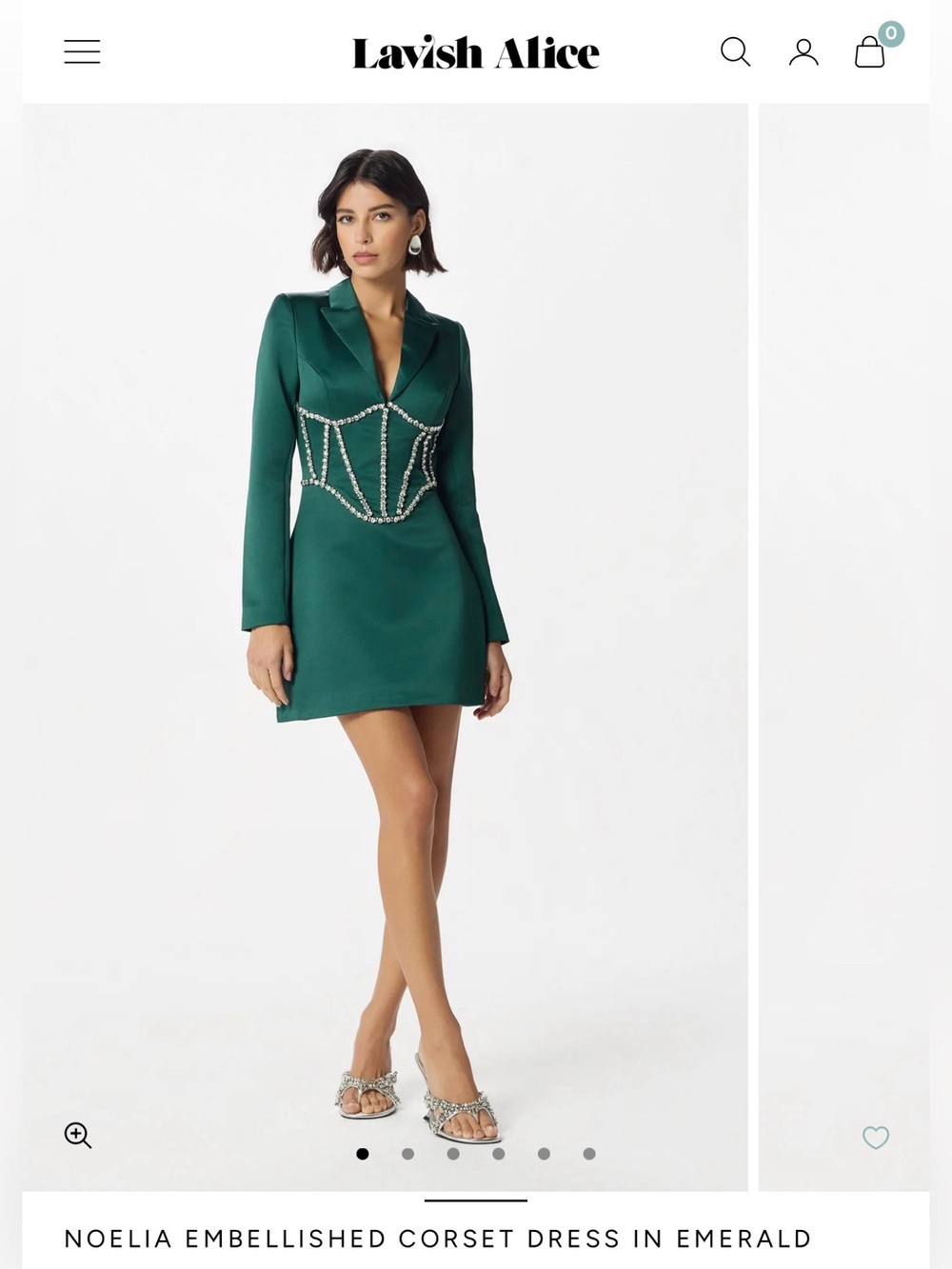Lavish Alice Noelia Embellished Corset Dress in Emerald